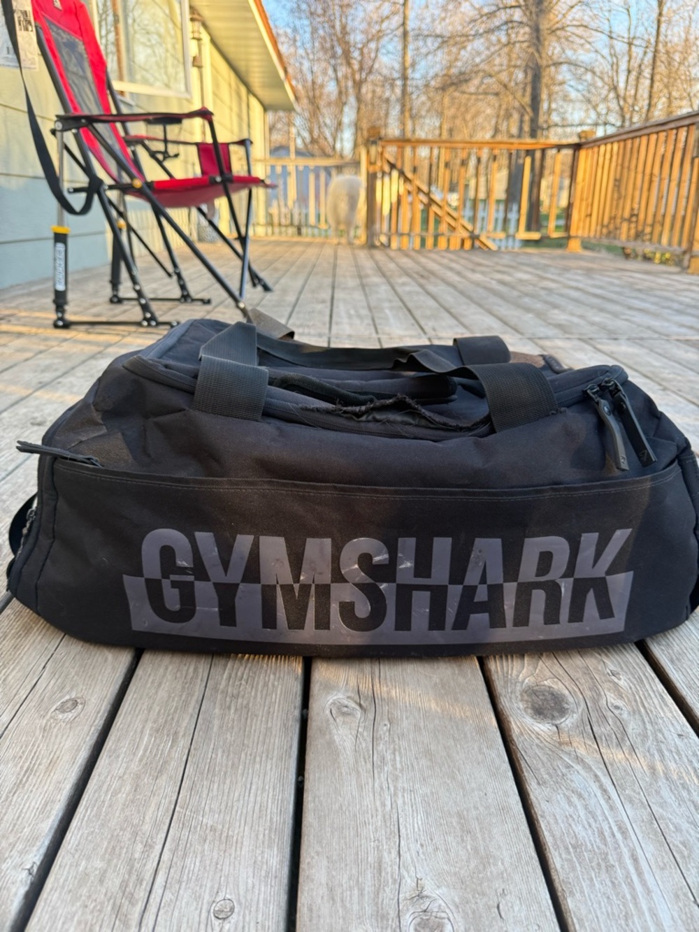 Gymshark Black Men’s Duffel Bag with Bold Logo